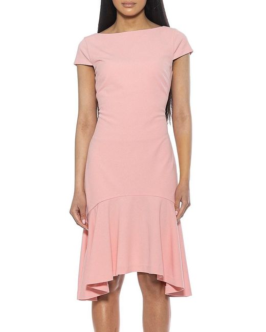 Alexia Admor Pink Renata Fit And Flare Dress