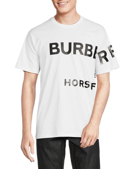 Burberry Logo Crewneck T Shirt in White for Men Lyst UK
