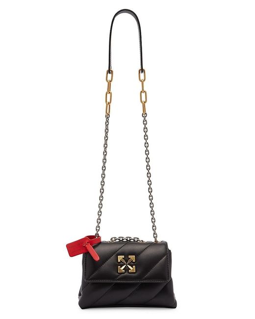 Off-White c/o Virgil Abloh Black Jackhammer Leather Quilted Shoulder Bag