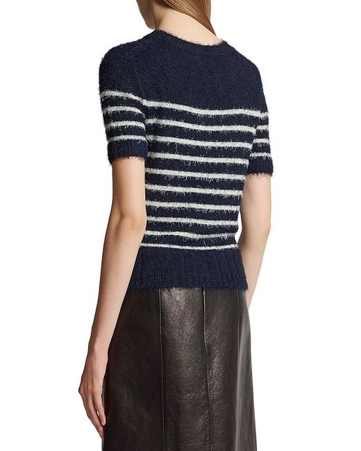 Khaite Blue Luphia Striped Silk-Blend Sweater
