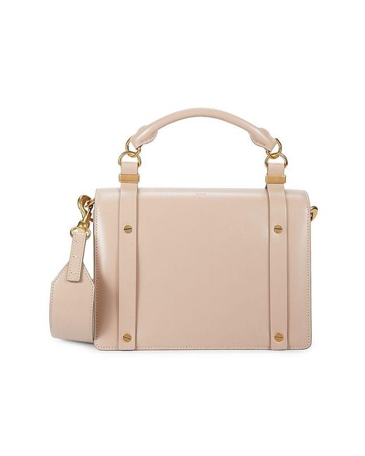 Chloé Leather Top Handle Bag in Natural | Lyst