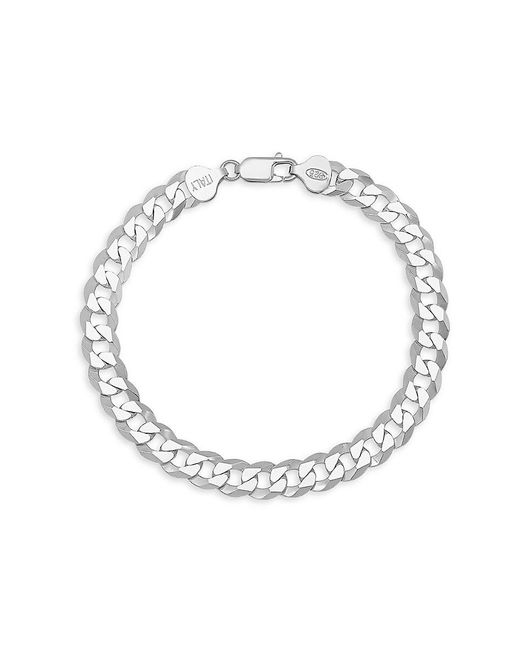 Anthony Jacobs Metallic Sterling Silver Curb Chain Bracelet for men