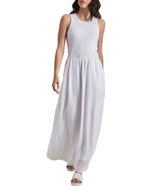 【DKNY】ノースリーブミックスメディアミディドレス Mixed Media Midi Tank Dress | DKNY