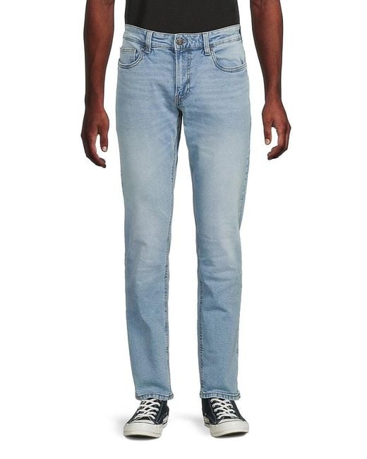 Buffalo David Bitton Blue Slim Straight Jeans for men