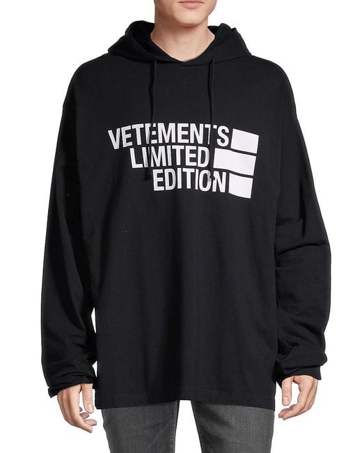 Vetements Limited Edition Graphic Hoodie in Black for Men | Lyst