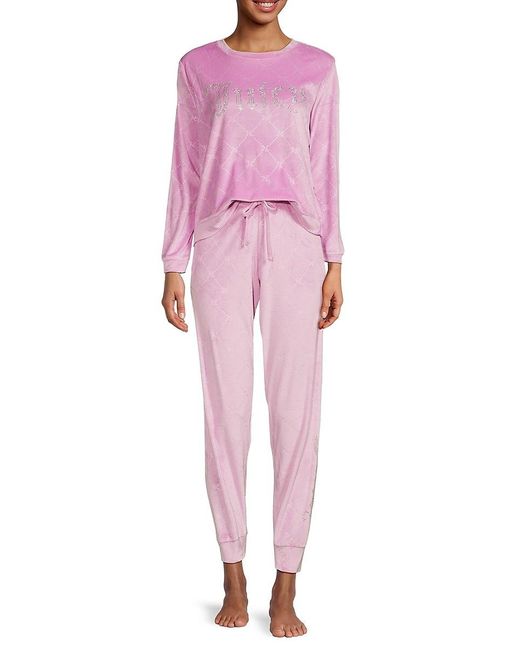 Juicy Couture 2-piece Velour Sweatshirt & joggers Sleep Set in Pink | Lyst  UK