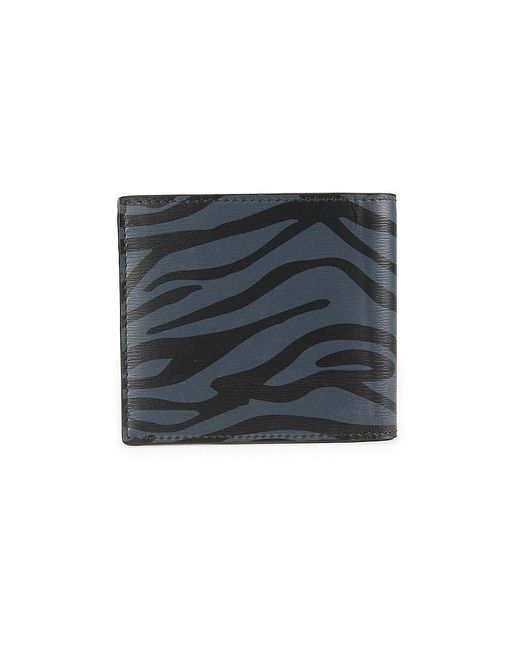 Bally Black Zebra Print Leather Bifold Wallet for men