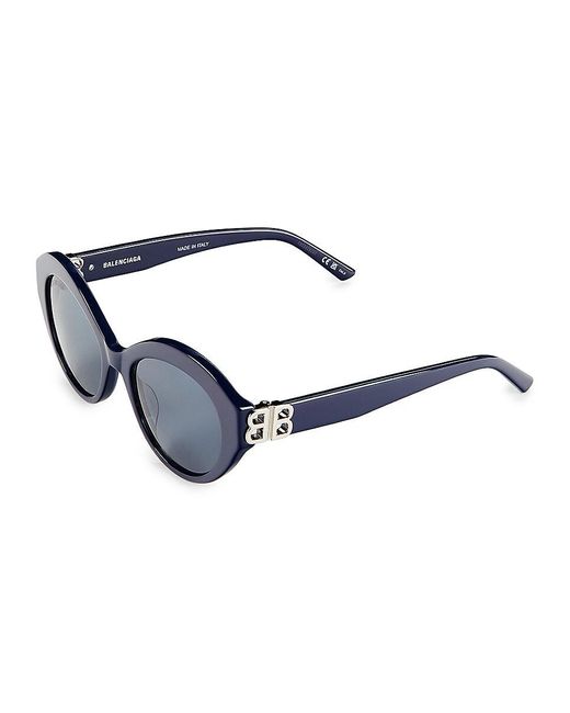 Balenciaga Blue 52mm Round Sunglasses