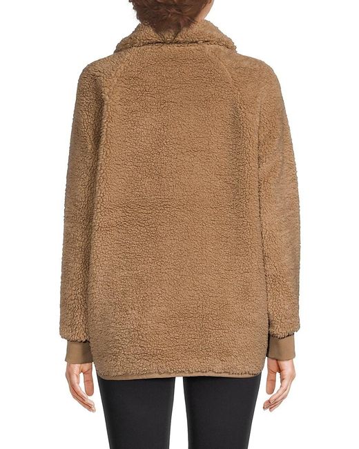 Beyond Yoga Natural Take Flight Faux Fur Zip-Up Pullover