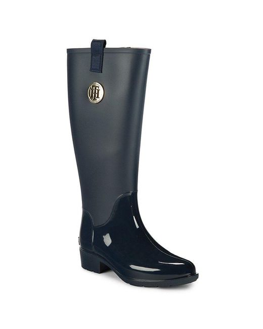 Tommy Hilfiger Synthetic Karissa 2 Logo Rain Boots in Black | Lyst
