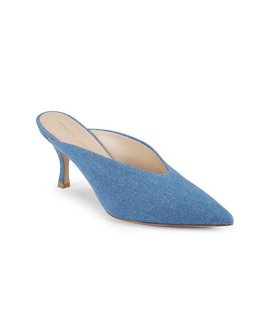 Stuart Weitzman Blue Lulah 84Mm Denim Mules