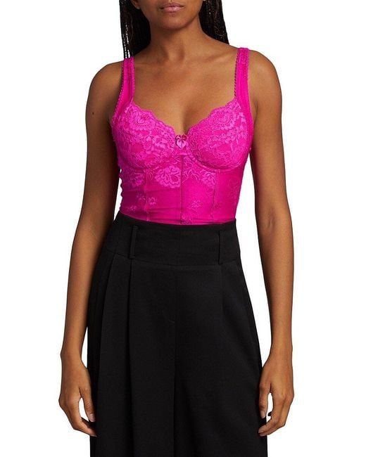 Balenciaga Floral Lace Top in Pink | Lyst