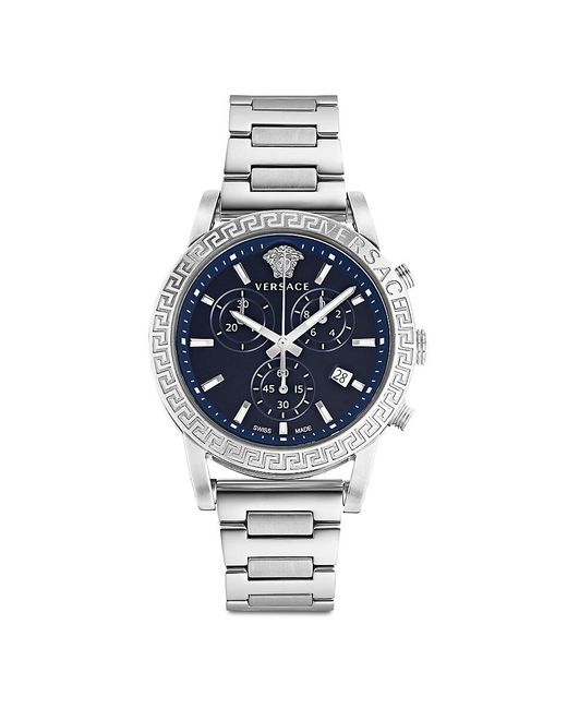 Versace Blue Sport Tech 40Mm Stainless Steel Bracelet Watch
