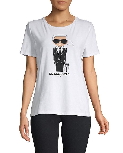 Karl Lagerfeld White Iconic Doll Graphic Tee