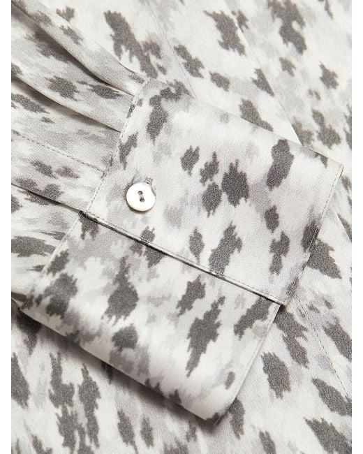 Vince Gray Onyx Printed Satin Shirt