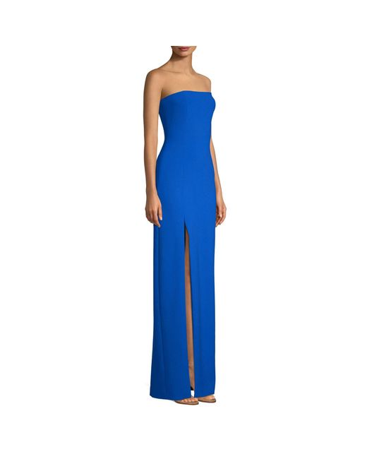 Likely Blue Strapless Slit Gown