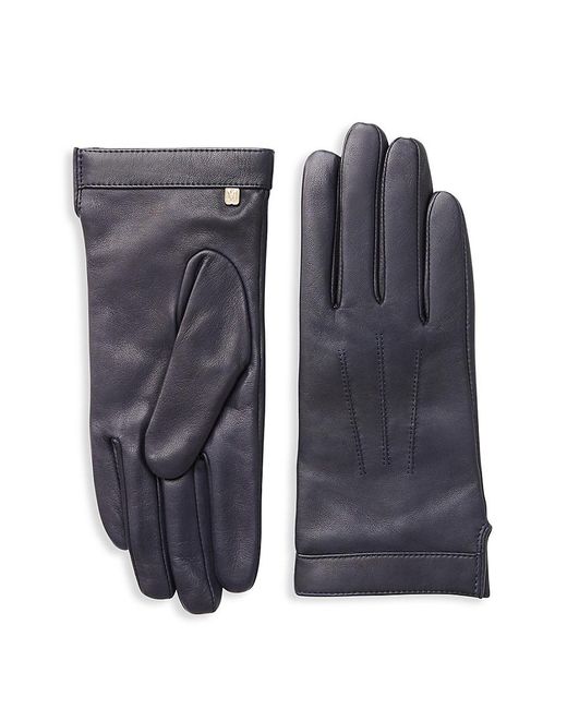 Bruno Magli Leather Gloves in Navy (Blue) | Lyst