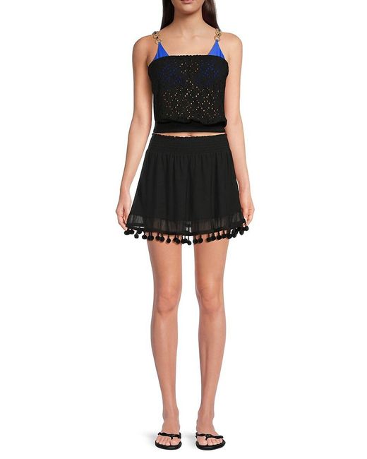 Ramy Brook Black Stevie Pom-Pom Skirt