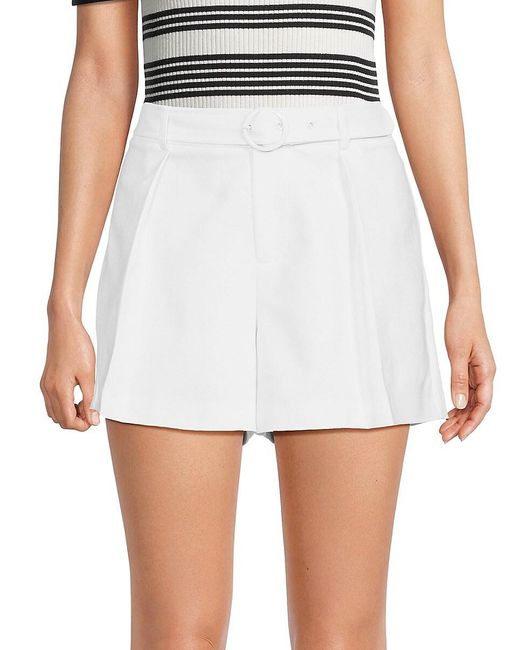 Saks Fifth Avenue White High Rise Belted Shorts