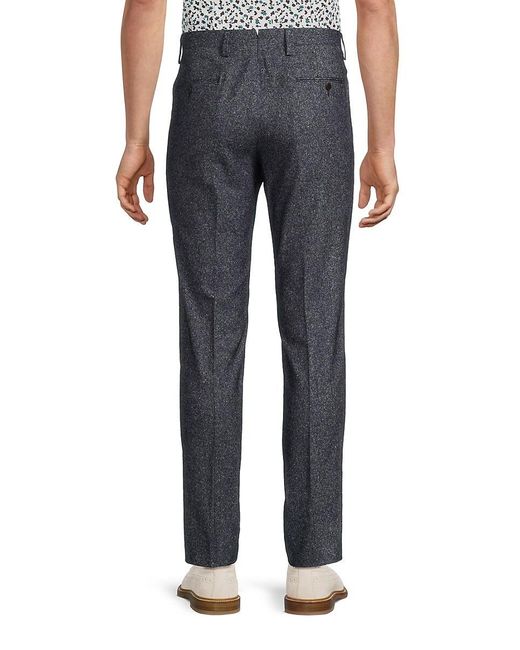 Sartorio Napoli Blue Slub Wool-Silk Trousers for men