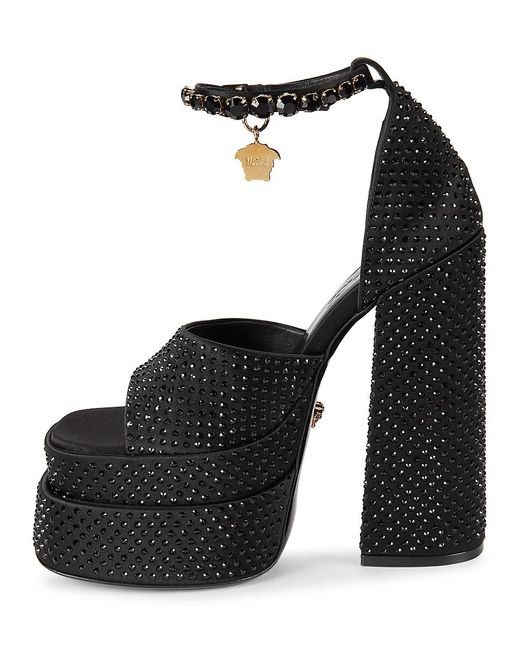 Versace Black Studded Platform Sandals