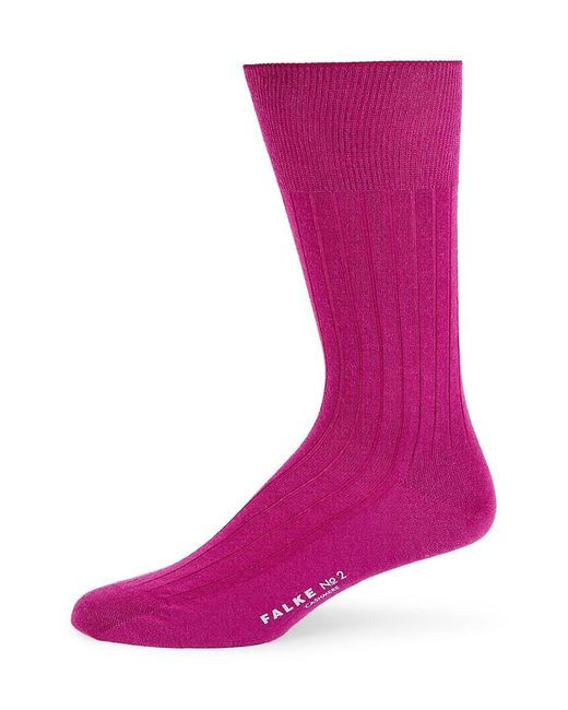 Falke Pink No 2 Logo Cashmere Crew Socks for men