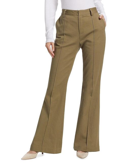 ATM Natural Cotton-Blend Twill Flare Pants