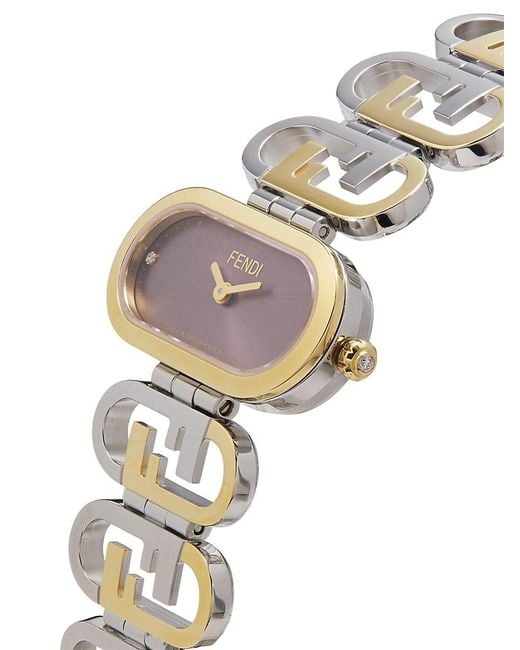 Fendi White O'Lock 28Mm Stainless Steel Bracelet Watch