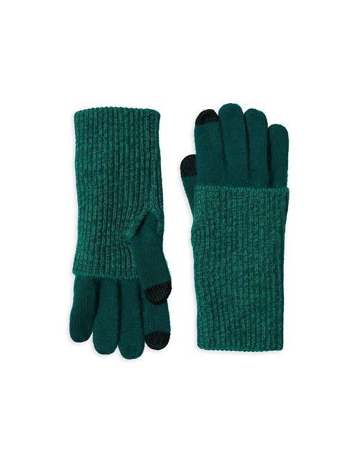 Amicale Ribbed Cashmere Touchscreen Gloves in Green Lyst