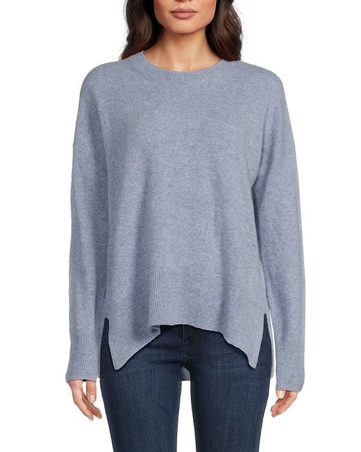 Saks Fifth Avenue Blue Solid 100% Cashmere Sweater
