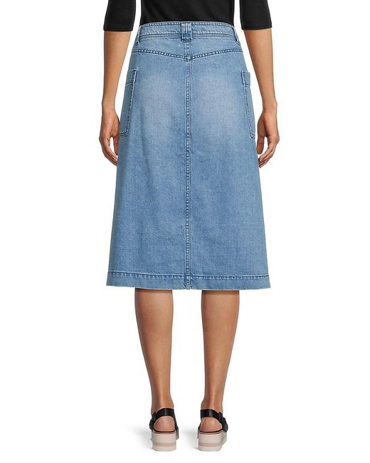 Joe's Jeans Blue Denim Cargo Midi Skirt