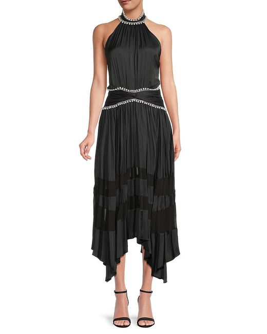 Ramy Brook Black Alora Pleated Midi Dress