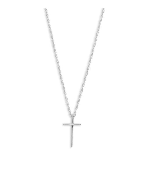 Saks Fifth Avenue Metallic 14k White Gold Cross Pendant Necklace