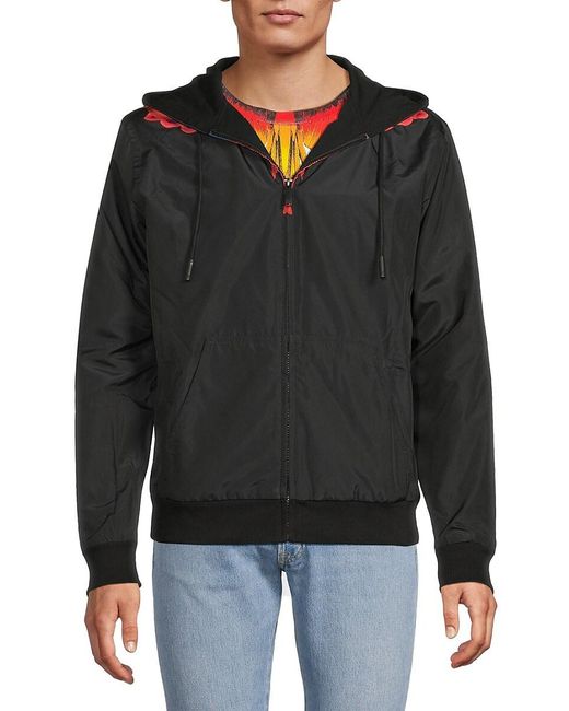 MARCELO BURLON｜HOOD/ZIP-UP (CMBB007F23FLE002 1007) Marcelo Burlon Zip Hoodie in Black for Men | Lyst