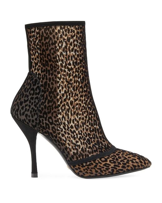 Stuart Weitzman Brown Noche Leopard Print Leather Stiletto Booties