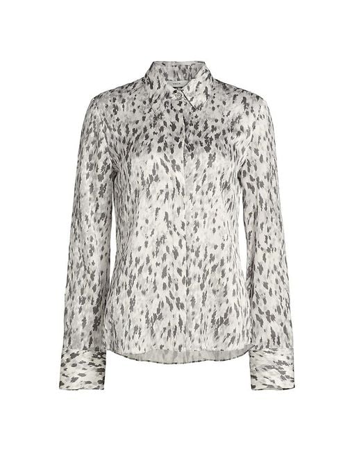 Vince Gray Onyx Printed Satin Shirt