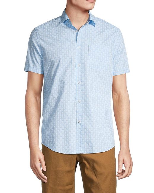 Report Collection Pineapple Short Sleeve Button Down Shirt in Blue for ...