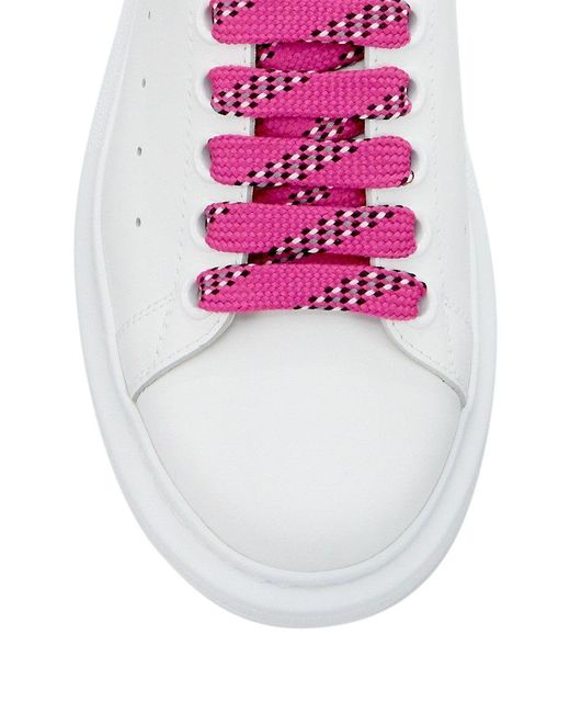 alexander mcqueen White Pink Neon Oversized Sneakers