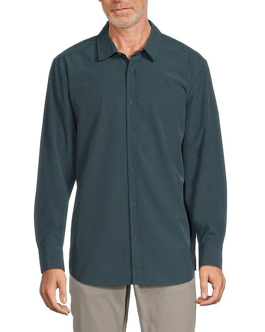 Kenneth Cole Green Solid Shirt for men