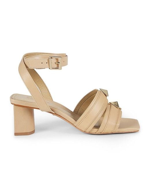 SCHUTZ SHOES Metallic Kyrie 65Mm Studded Block Sandals