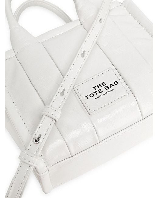 Marc Jacobs White Mini The Tote Bag Leather Tote