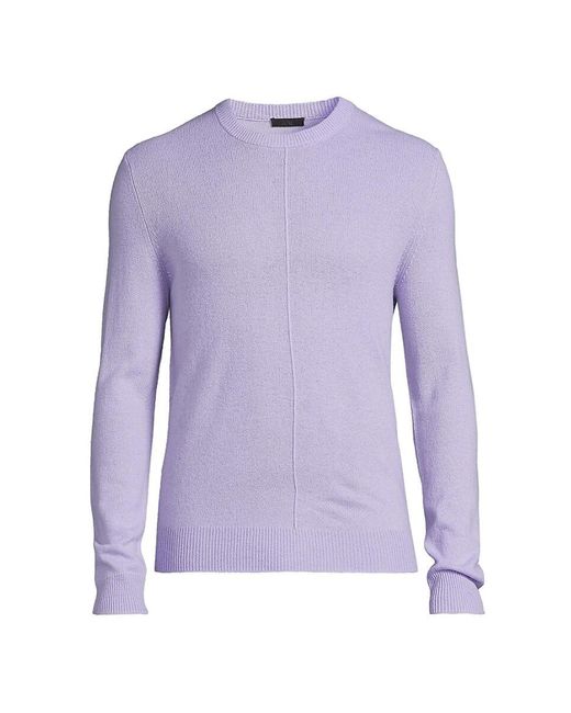 ATM Purple Wool-Cashmere Seamed Crewneck Sweater for men