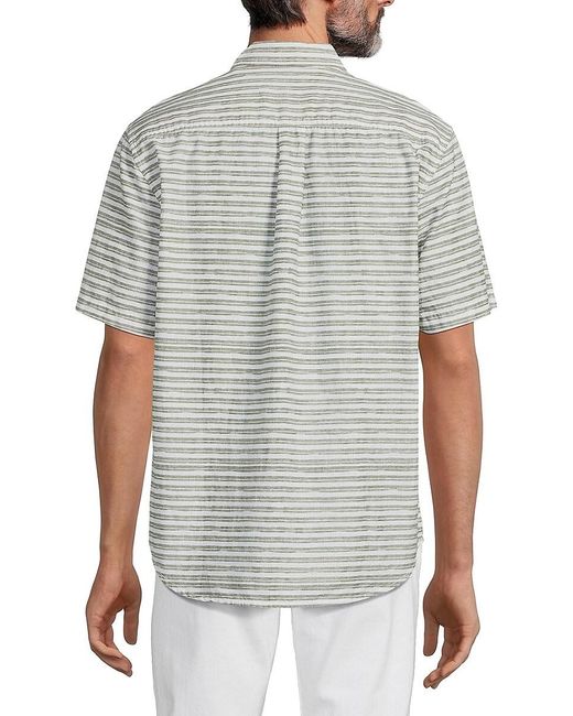 Tommy Bahama Gray Feel The Warmth Striped Shirt for men