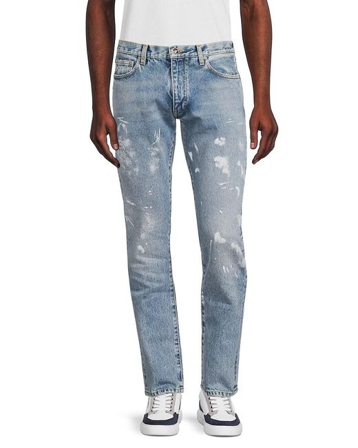 Off-White c/o Virgil Abloh Blue Off- Paint Splatter Jeans for men