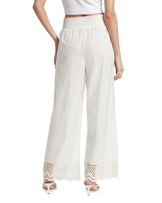 Rails White Henrik Cotton Scalloped Pants