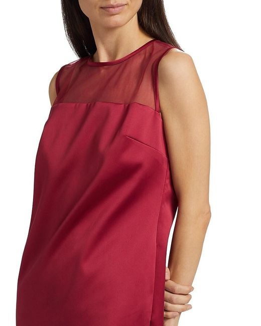 If Only Studio Red Ava Satin Shift Minidress