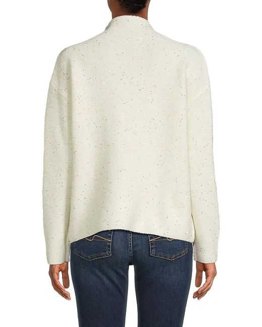 Calvin Klein White Sequin Drop Shoulder Sweater