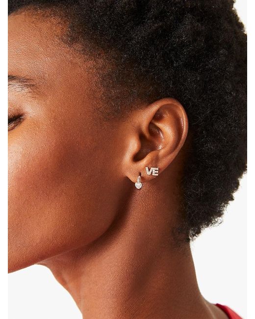 Kate Spade Natural Set Of 2 Rose Goldtone & Cubic Zirconia Stud Huggie Hoop Earrings