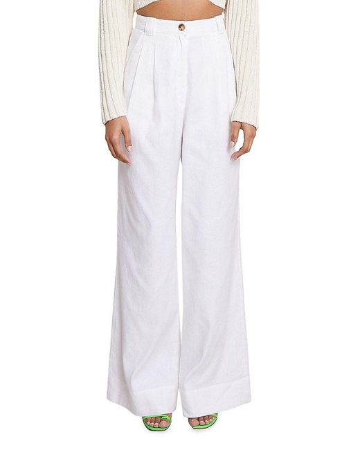 A.L.C. Tommy Straight-leg High-waisted Pants in White | Lyst