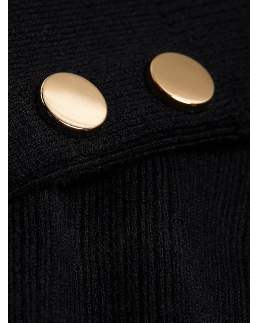 10 Crosby Derek Lam Blue Kassandra Rib-Knit Button-Cuff Sweater